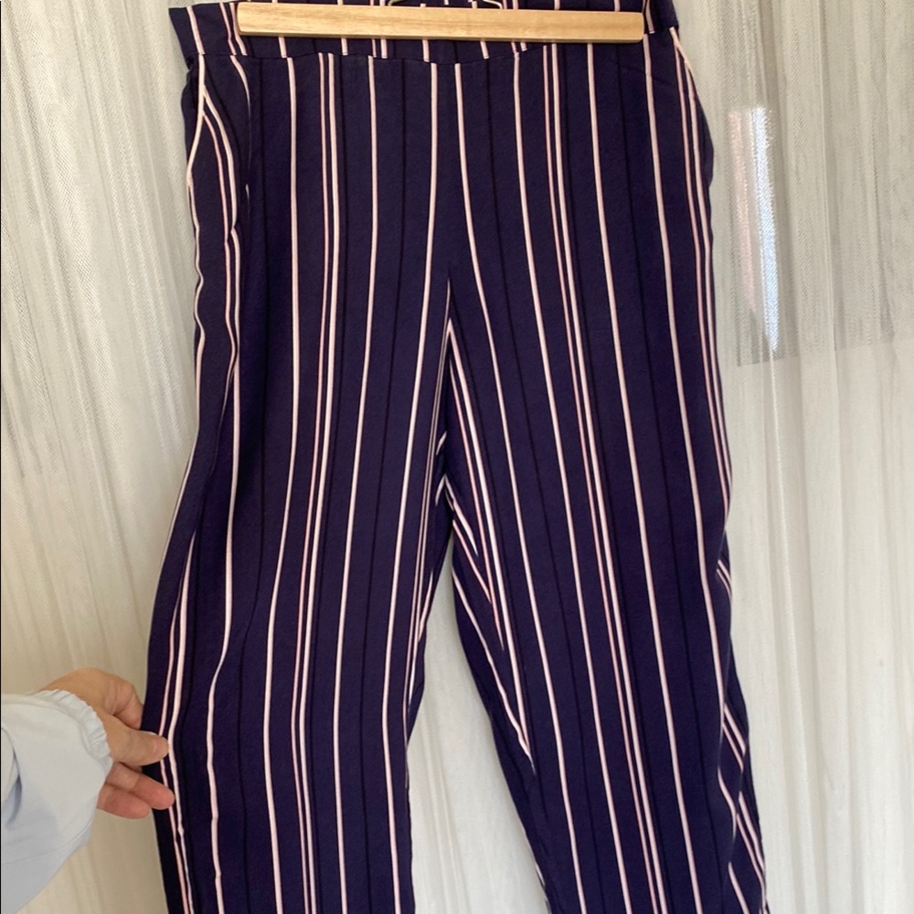 Princesse Tam Tam lounging Striped Navy and White Women's Pant with pockets! Sz6